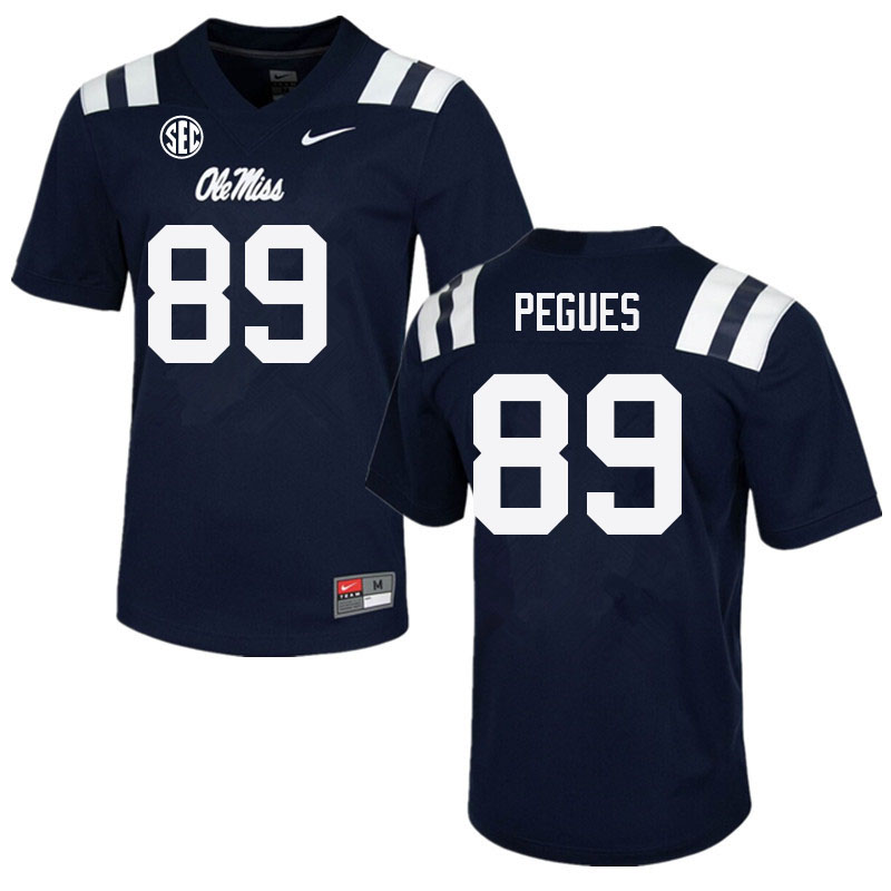 Ole Miss Rebels #89 JJ Pegues College Football Jerseys Sale-Navy